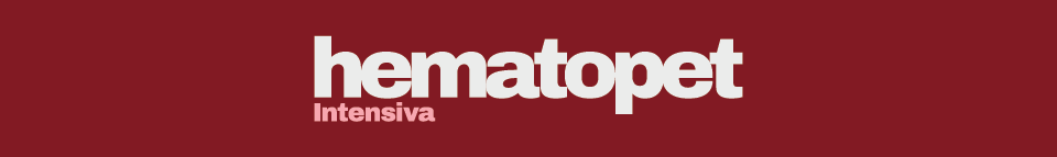 Logo da Hematopet Intensiva em fundo vinho.